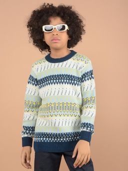 CRIMSOUNE CLUB - Boys Multi-Colour Jacquard Sweater