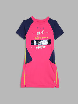 Blue Giraffe - Girls Pink Sequins Dress