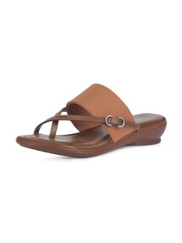 Bata - Womens Toe Ring Wedge Heel Sandals - Tan