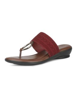 Bata - Womens Wedge Heel Thong Sandals - Maroon