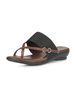 Bata - Womens Toe Ring Wedge Heel Sandals - Black
