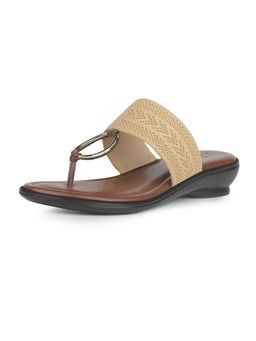 Bata - Womens Wedge Heel Thong Sandals - Beige
