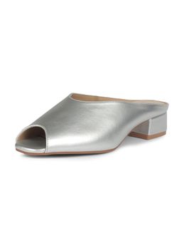 Bata - Womens Block Heel Mules - Silver