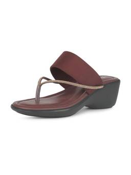 Bata - Womens Comfort Wedge Heel Sandals - Maroon