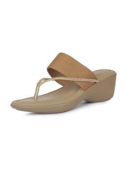 Bata - Womens Comfort Wedge Heel Sandals - Beige