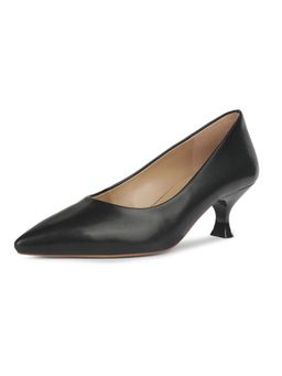 Bata - Womens Pointed Toe Kitten Heel Pumps - Black