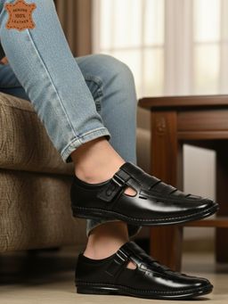 Carlton London - Men's Laser Sandals - Black