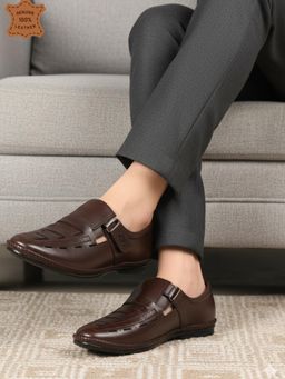 Carlton London - Men's Laser Sandals - Brown