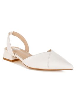 Rag & Co - Rag And Co Women Soft Real Leather Slingback Heel Sandals - White