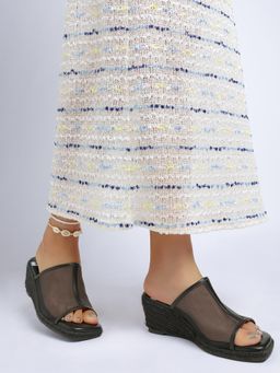 Rag & Co - Rag And Co Women Breathable Mesh Slip Wedges - Black