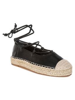 London Rag - Women's Woven Toe Lace Espadrilles - Black