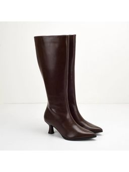 MISS MOSA BY AKANKSHA - Solia Knee High Pointed Boots Brown