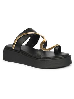 Viviblu - Black Leather Platform Sandals