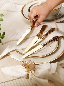 Pure Home + Living - Gold Stainless Steel Dessert Knives (Set Of 4)