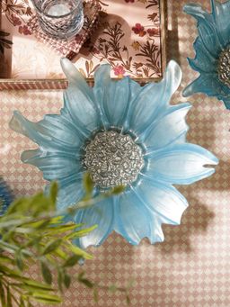 Pure Home + Living - Blue Papatya Flower Platter
