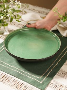 Pure Home + Living - Green Crackle Glaze Dinner Plate