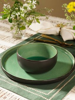 Pure Home + Living - Green Crackle Glaze Serving Bowl
