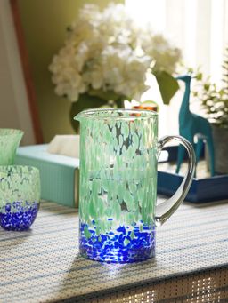 Pure Home + Living - Green Speckled Glass Pitcher