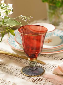 Pure Home + Living - Red Colourbocked Wine Glasses (Set Of 2)