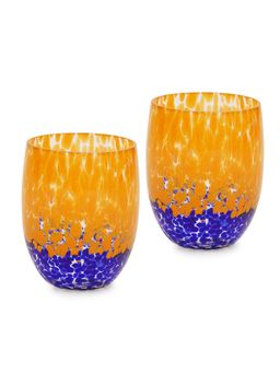 Pure Home + Living - Orange Speckled Drinking Glasses (Set Of 2)