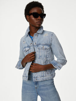 Marks & Spencer - Denim Distressed Collared Jacket