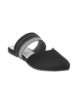 Mochi - Womens Black Flat BuntoesMochi Colorblocked Black Mules