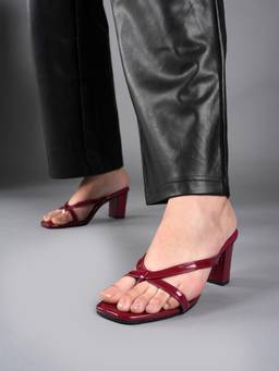 Twenty Dresses by Nykaa Fashion - Wine Party Sandals Heels