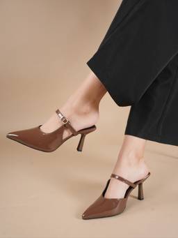 Twenty Dresses by Nykaa Fashion - Brown Party Stiletto Heels