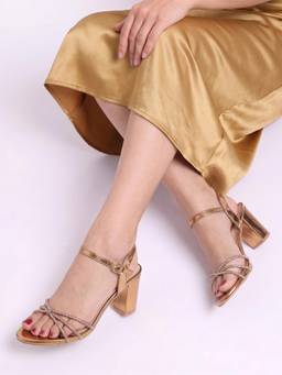 Twenty Dresses by Nykaa Fashion - Copper Party Sandals Heels
