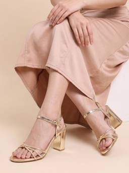Twenty Dresses by Nykaa Fashion - Gold Party Sandals Heels