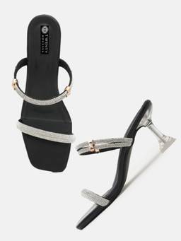 Twenty Dresses by Nykaa Fashion - Black Party Sandals Heels