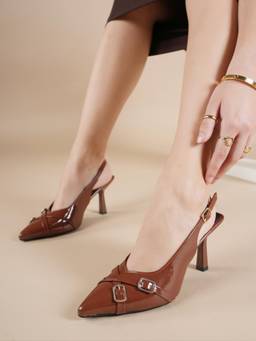 Twenty Dresses by Nykaa Fashion - Brown Party Stiletto Heels