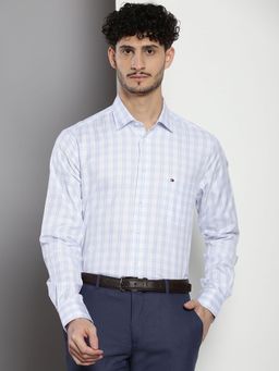 Tommy Hilfiger - Men Checks Cotton Blue Shirt