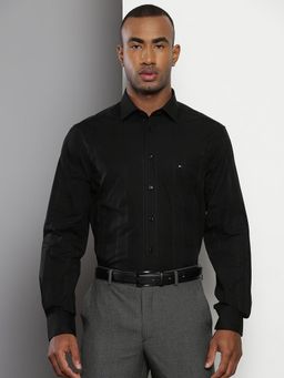 Tommy Hilfiger - Men Stripes Cotton Black Shirt