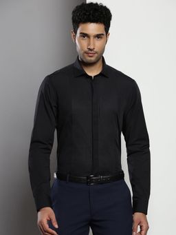 Tommy Hilfiger - Men Stripes Cotton Black Shirt