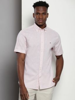 Tommy Hilfiger - Men Stripes Cotton Pink Shirt