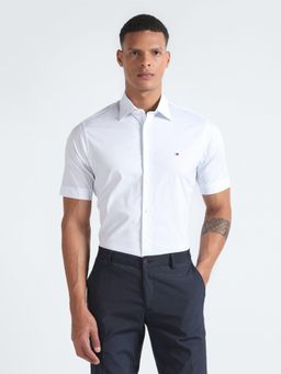 Tommy Hilfiger - Men Printed Cotton White Shirt