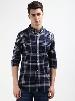 Tommy Hilfiger - Men Checks Cotton Navy Blue Shirt