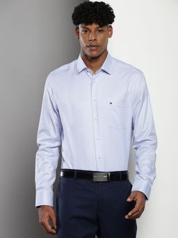 Tommy Hilfiger - Men Textured Cotton Blue Shirt