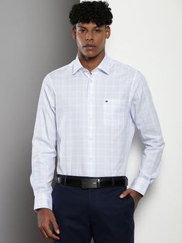 Tommy Hilfiger - Men Checks Cotton Blue Shirt
