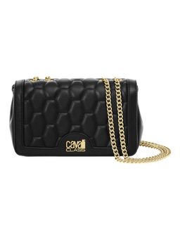 Cavalli Class - Women Textured Synthetic Crossbody Sling Bag - Black