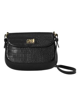 Cavalli Class - Women Textured Synthetic Crossbody Sling Bag - Black