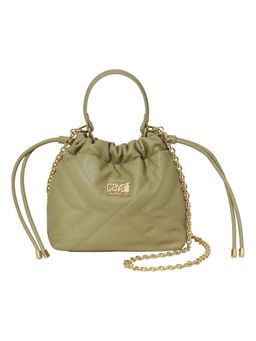 Cavalli Class - Women Textured Synthetic Crossbody Sling Bag With Detachable Strap - Green