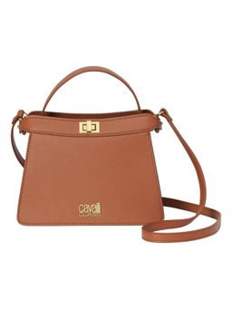 Cavalli Class - Women Solid Synthetic Satchel Bag With Detachable Strap - Brown