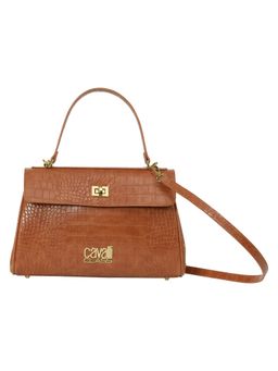 Cavalli Class - Women Solid Synthetic Satchel Bag With Detachable Strap - Brown