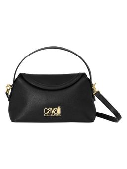 Cavalli Class - Women Solid Synthetic Satchel Bag With Detachable Strap - Black