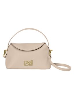Cavalli Class - Women Solid Synthetic Satchel Bag With Detachable Strap - Beige