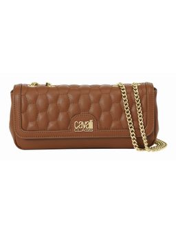 Cavalli Class - Women Textured Synthetic Crossbody Sling Bag - Brown