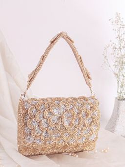 SWISNI - Golden Flap Stylish Clutch Bag (M)