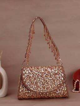 SWISNI - Golden Flap Stylish Clutch Bag (M)